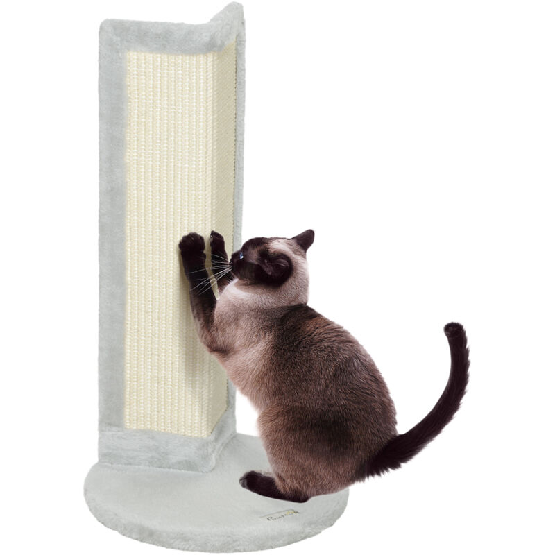 Pawhut - 56cm Corner Cat Scratching Post with Sisal Scratching Pad, Grey