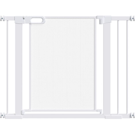 PawHut 76cm Tall Pressure Fit Safety Gate for Doorways, Dog Gate 75-103 cm White