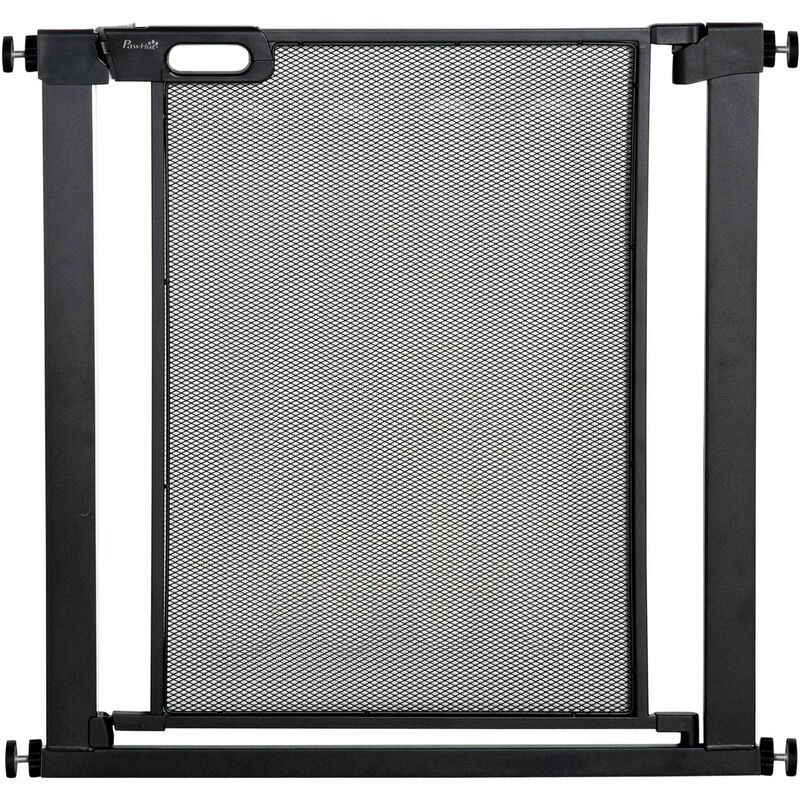 Pawhut - 76cm Tall Pressure Fit Safety Gate for Doorways, Dog Gate 75-103 cm Black