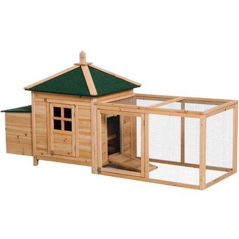 Pawhut 772 Wooden Chicken Coop Hen Hutch House Poultry Nesting Box