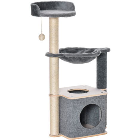 PawHut Albero Tiragraffi Multilivello Palestra per Gatti con Casetta