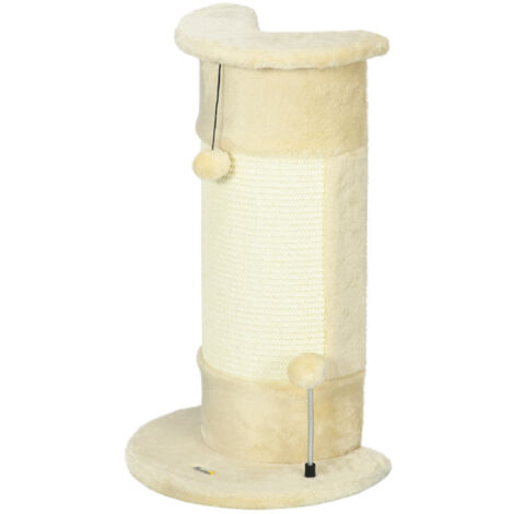 PawHut Albero Tiragraffi per Gatti Fino a 5kg in Sisal e Peluche 34x25.5x58cm