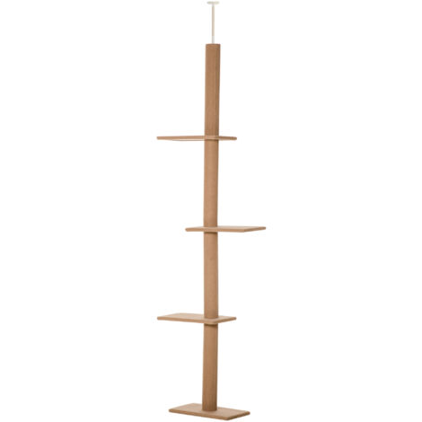 PawHut Albero Tiragraffi per Gatti su 4 Livelli con Colonna Rivestita