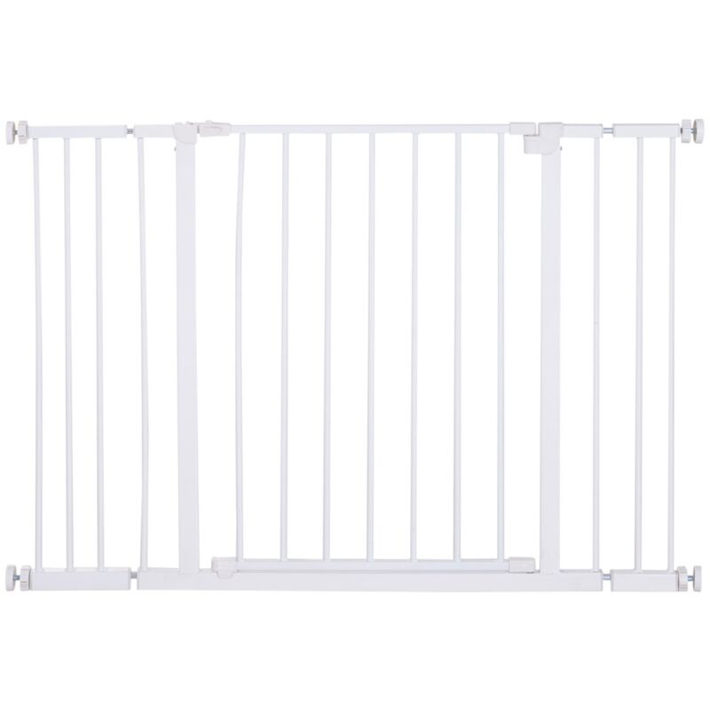 

Barrera de Seguridad Extensible Puertas y Escaleras Metálica para Perros y Bebé - Blanco