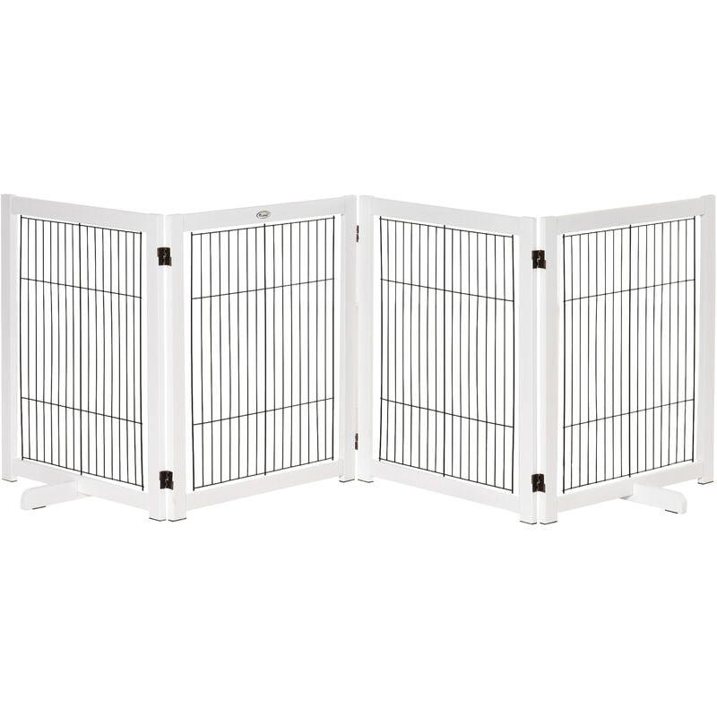 

Barrera de Seguridad Plegable para Perros Madera Rejilla de Protección de 4 Paneles para Mascotas con Patas para Puertas Escaleras 264x35,5x77 cm