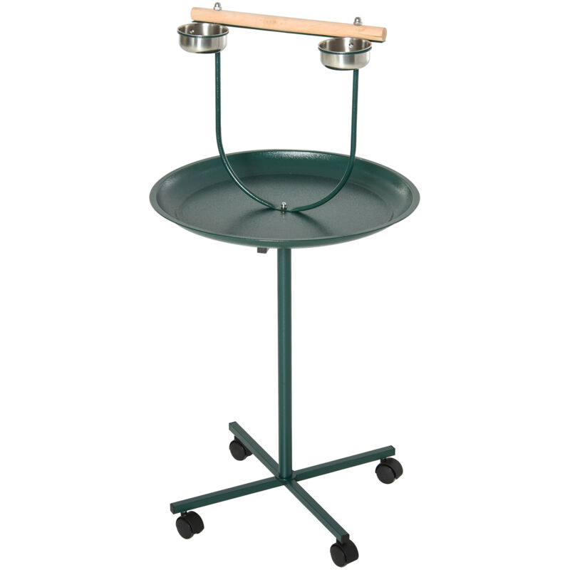 Pawhut - Bird Perch Stand, T-Stand Bird Training with Perch, Green