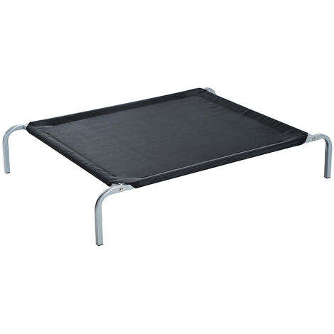 PawHut Cama Elevada para Mascota Cama Perro para Dormir Viajar Exterior Transpirable y Desmontable Tejido Textilene y Marco Acero 89x58x20cm