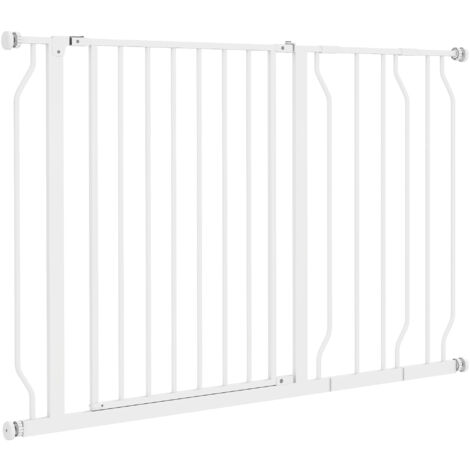 PawHut Cancelletto di Sicurezza per Cani in Acciaio e ABS Estensibile 75-115cm