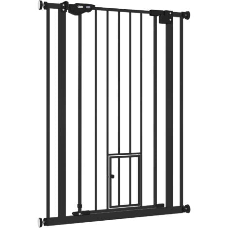 PawHut Cancelletto per Cani Alto con Porta Piccola Chiusura Automatica 80x104cm