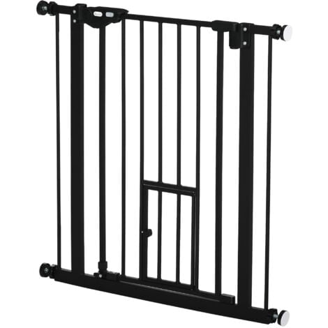 PawHut Cancelletto per Cani Estensibile da 74-80 cm con Fissaggio Nero
