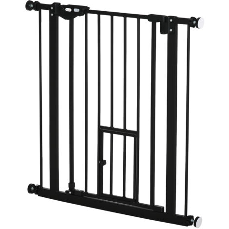 PawHut Cancelletto per Cani Estensibile da 74-80 cm con Fissaggio Nero