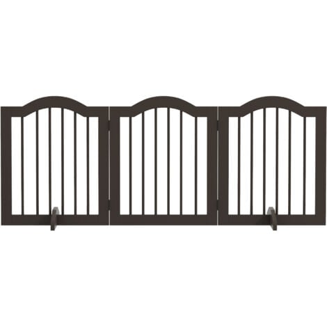 PawHut Cancellino per Cani Pieghevole a 3 Sezioni in Legno, Bianco