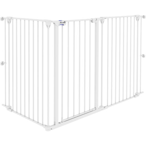 PawHut Cancellino per Cani Taglia Media Doppio Sistema di Blocco 206x90cm Bianco
