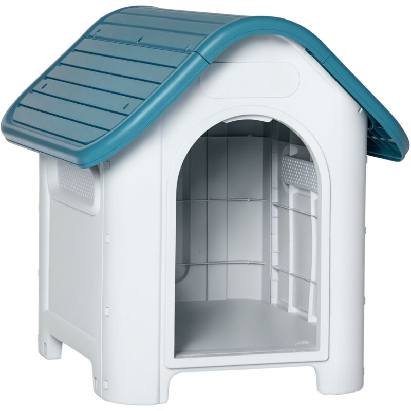 

Caseta para Perros Pequeños Mini Uso Interior y Exterior 59x75x66 cm Azul y Gris - Azul y Gris