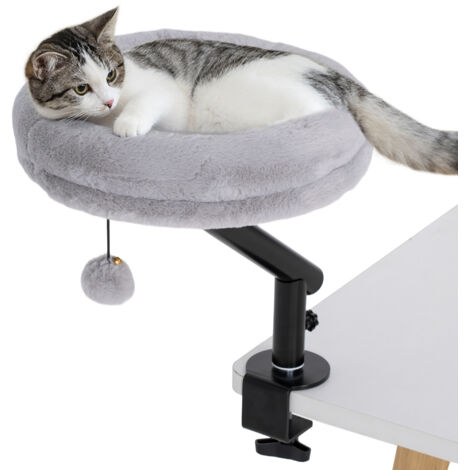 PawHut Cat Bed for Desk, 360° Rotatable Adjustable Cat Nest Hammock