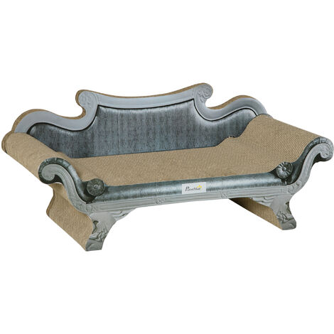 PawHut Cat Scratcher Lounger Cardboard White Kraft 60x29x26.5cm
