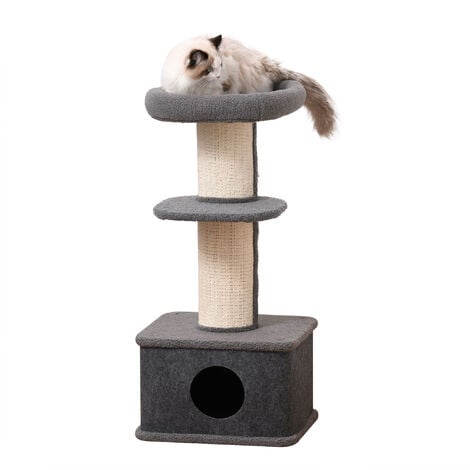 PawHut Cat Tree Kitten Tower Pet Furniture w/ Scratching Post Condo Perches