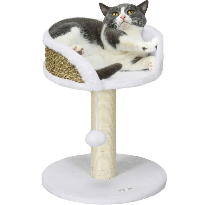 Cat Tree Tower Activity Centre With Scratching Posts White - Pawhut