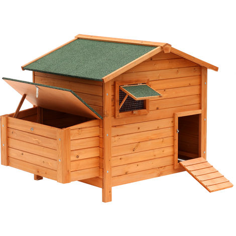 Pawhut Chicken Poultry Coop Hen House Cage Nesting Box 1345l X