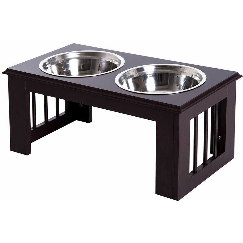 

Comedero Elevado para Perros con Soporte y 2 Cuencos Extraíbles Acero Inoxidable - Café Oscuro