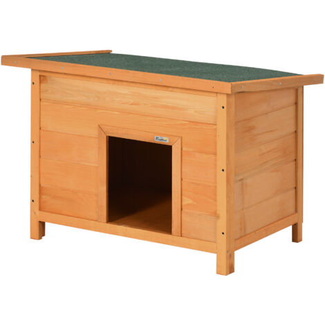 PawHut Cuccia per Cani Impermeabile da Esterno in Legno di Pino