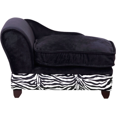 PawHut Divanetti per cani per Animali Domestici con Vano Portaoggetti, Nero e Bianco, 57x34x36cm