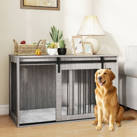 PawHut Dog Crate Furniture, Dog House Furniture Style, Dog Kennel with Removable Cushion for Indoor Use M