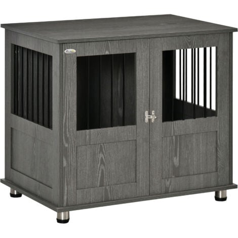 PawHut Dog Crate Furniture End Table, Pet Kennel for Small Dogs w/ Magnetic Door Medium