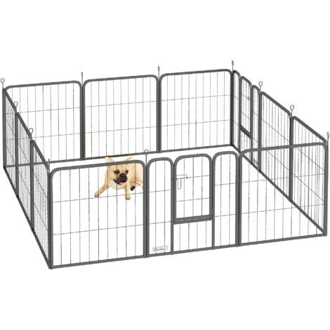 PawHut Dog Pen, 12-Panel Puppy Pen for Small Dogs, 60cm High