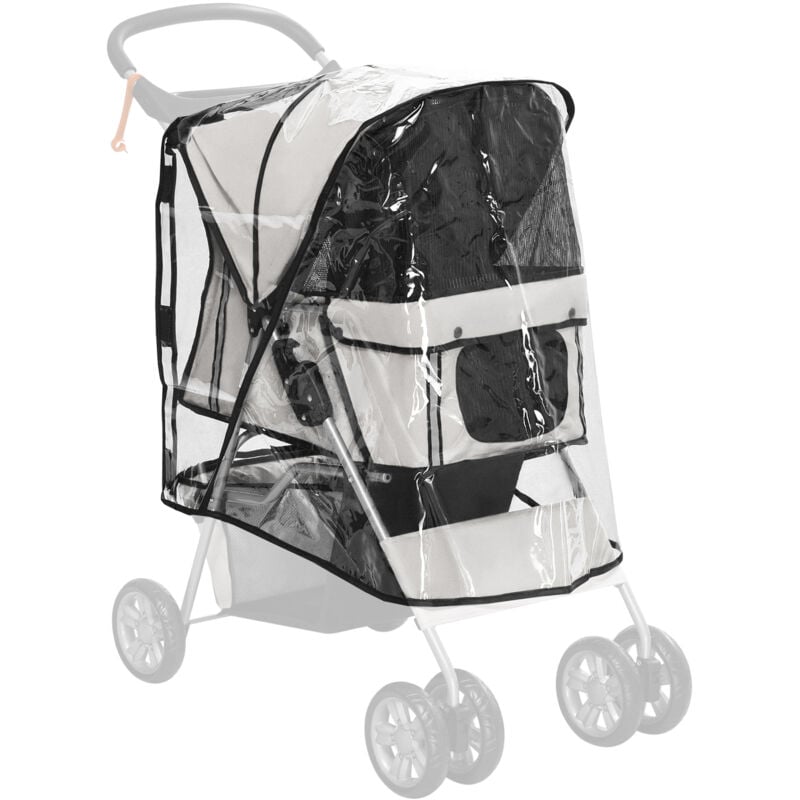 Pawhut - Dog Stroller Rain Cover w/ Rear Entry, Cover, for Dog Pram