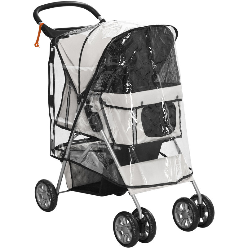 Dog Stroller w/ Rain Cover - Pawhut