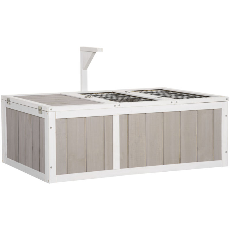 PawHut Enclos en Bois de Sapin pour Tortues et Petits Animaux, 91,5 x 61 x 33 cm avec 2 Zones