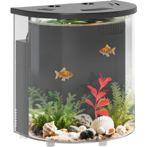 PawHut Fish Tank, 3L Nano Aquarium Starter Kit with Filter System, LED Light
