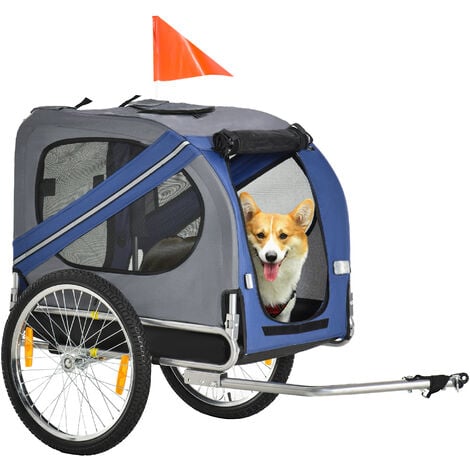 Happypet Fahrrad-Anhänger für Mittelgroße Hunde - Navy Blue