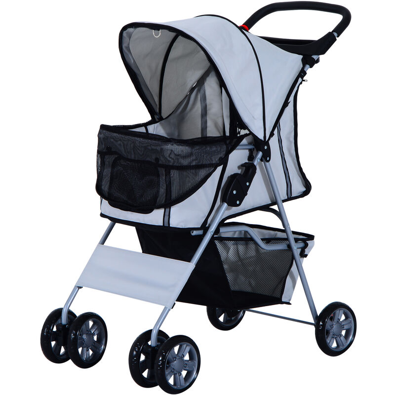 Pawhut Hundewagen Hundebuggy Hunde Pet Stroller Buggy Grau D00