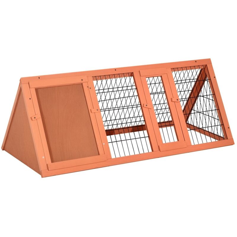 PawHut Jaula Conejo Conejera de Exterior con Buena Ventilación Madera