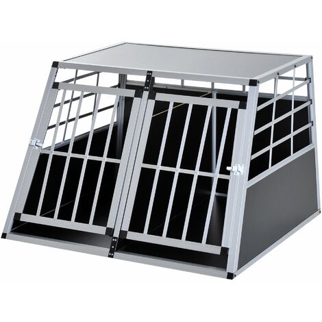 PawHut Jaula Aluminio para Perros Transportín Aluminio de Perro 104x91x69 cm