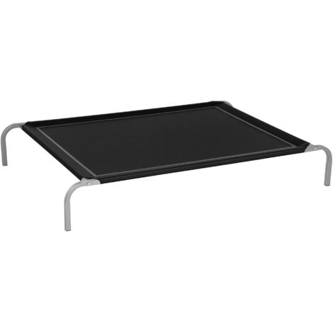 Pawhut – Lit surélevé pour chien et chat XXL – Confort optimal – Dimensions 130L x 90l x 20H cm – Métal époxy et textilène micro-perforé noir