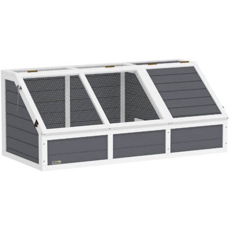 Pawhut – Maison enclos pour tortues – Enclos sécurisé en bois de sapin – Dimensions 120L x 55l x 20/50H cm – Porte haute verrouillable