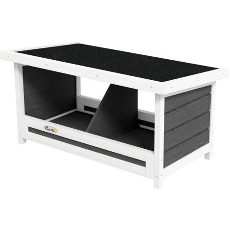 PawHut Nido Galline a 2 Aree in Legno con Base Rialzata e Tetto in Bitume