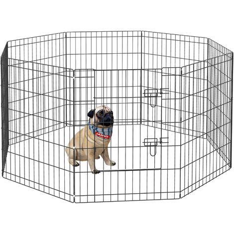 Parque plegable para perros 8 paneles con bolsa PawHut Ø154x76 cm