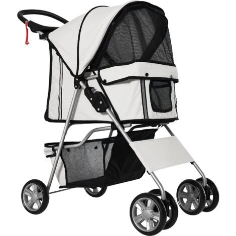 Carrito para mascotas Pet Stroller Hundebuggy gris para empujar Roadster pro.tec con cesta para guardar objetos impermeable