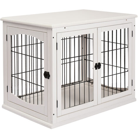 small white dog crate