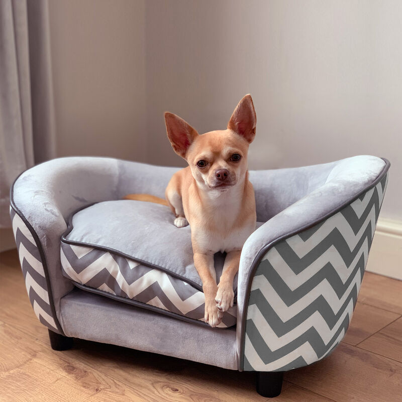 Pawhut Plush Fur Dog Couch Deluxe Pet Sofa Lounger W Cushions Pawhut Plush Fur Dog Couch Deluxe Pet Sofa Lounger W Cushions Grey D04 072gy