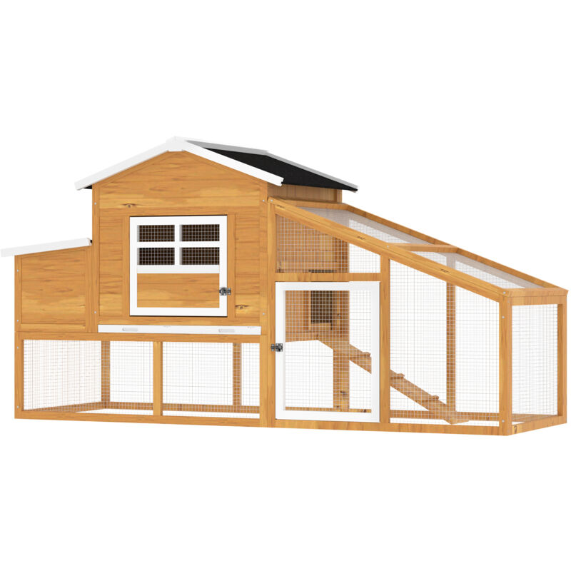 Pawhut Pollaio Per Galline Ovaiole Con Zona Di Corsa,200x80x105 Cm