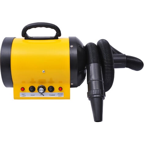 PawHut Profi Hundefön Tierfön Pet Dryer Flüsterfön Hundetrockner 2800W Metall Gelb 40 x 16 x 20 cm