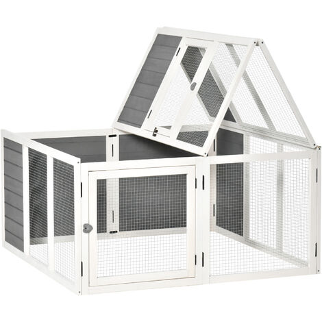 Buy Pawhut 40 Wooden Rabbit Hutch Small Animal House Pet Cage Online at  Low Prices in India 