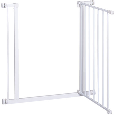 PawHut Set 2 Cancelletti per Cani Allungabili Montaggio a Pressione 76-82x76cm