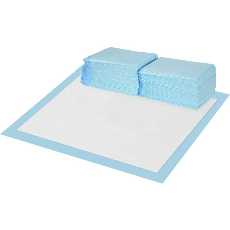 Set 80 Tappetini Assorbenti Cani a 6 Strati 60x60 cm Blu e Bianco - Pawhut