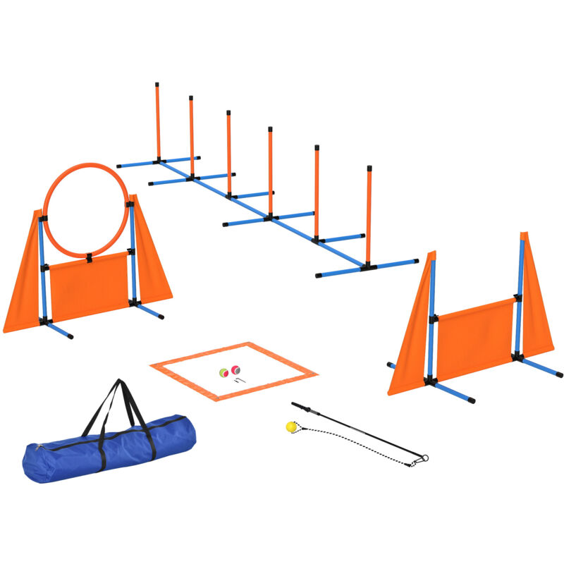 Pawhut - Seven-Piece Dog Agility Equipment, Obstacle Training Course Kit